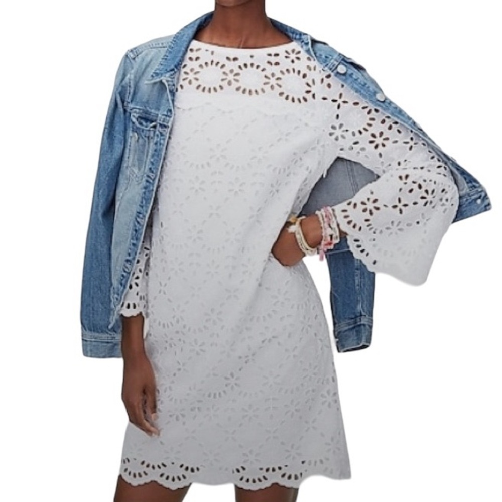 J. Crew White Eyelet Mini Dress